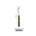 Forchetta da dessert in acciaio lucido con manico in stile bambù verde, 14,8 cm - Forchetta Da Dessert Verde