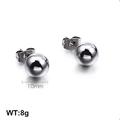 Minimalist 10mm silver stainless steel ball stud earrings with polished mirror finish - 10mm / Steel