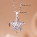 Sternförmige Halskette in Silber mit Zirkonia-Steinen und verstellbarer Kette - Silber / Weißer Zirkonia