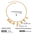 Tabella dettagliata delle taglie per collane in acciaio dorato con ciondoli marini - Stile Creature Marine Multiple (JDN0112029)