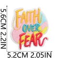 Colorful Faith Over Fear embroidered patch with iron-on backing for decorative clothing - Faith Over Fear