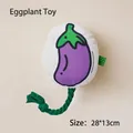Eggplant shaped squeaky cotton rope dog toy for interactive pet play and chewing - Cotton Rope-Eggplant