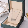Collier 520 cœur en acier titane argenté avec cristal blanc mobile en boîte à bijoux - 8860-Argent