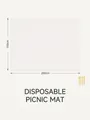 Gebroken witte wegwerp picknickmat 200x150cm inclusief 4 haringen voor op de camping - Rijstwit (150x200cm) met 4 Grondpennen