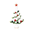 Broche sapin de Noël avec émail blanc, strass et placage à l'or sur fond blanc pur - Blanc (C172-A)