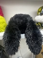 Cute black plush bunny ear bucket hat with long fuzzy faux fur and warm winter design - M (56-58cm) / Black