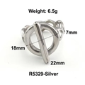 Eleganter silberner Knotenring aus Edelstahl mit Maßangaben und 18mm Ringdurchmesser - US 6 / T-Verschluss / Silber
