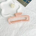 Rechteckige Haarklammer mit rosa Marmor-Tintenmuster aus hohlem Acetat-Material - Quadratische Kralle 13cm / Hellrosa Marmor