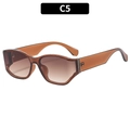 Vintage tortoiseshell curved screen sunglasses with wide temples and amber gradient lenses - Dark Tea Frame Gradient Tea Lens