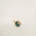 18K vergulde zonnehanger met iriserende abalone schelp en een centraal kristal - Goud-Abalone Schelp