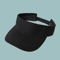 Detail view of the black cotton twill visor with a breathable open top design - Adjustable / Black