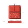 Red silicone chocolate mold featuring 8-grid square and diamond geometric textures - 2-in-1 Square Block