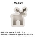 Medium size grey reindeer silicone mold for DIY candles and aromatic plaster crafts - Medium / Gray