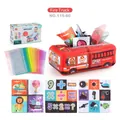 Fire Truck theme baby tissue box toy with sensory scarves and crinkle paper set - Fire Truck / 16-Piece Set (1 Box + 3 Plush Tissues + 12 Scarves)