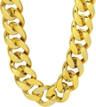 Close-up detail of a shiny gold Cuban link chain necklace with intricate metal links - 80cm Gold Cuban Link Chain