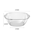 Catinella in plastica trasparente con maniglie, diametro 270 mm e altezza 100 mm - Piccolo / Trasparente
