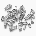 Silver stainless steel pinch bails for pendant DIY necklace jewelry making accessories - Patterned-4*11mm / Silver