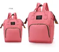 Pink oxford cloth diaper backpack set in two sizes with waterproof baby bottle storage - Pink