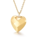 Minimalist 18K gold-plated heart necklace with geometric faceted pendant on white background - Gold (KN231139-Z)