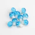 Perline di vetro a forma di fungo blu e bianche per gioielli fai da te - Piccolo 10*13mm / Azzurro