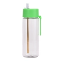740ml Tritan straw cup with vibrant green lid and portable silicone handle - 740ml / Fluorescent Green