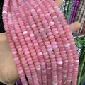Pink natural stone abacus beads for handmade jewelry DIY bracelets and necklace crafts - Pink Jade / 5*8mm (approx. 73 pcs/strand)