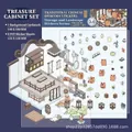 3D DIY scene stickers kit with Chinese style furniture and cute capybara patterns - Simno 3.0 Treasure Pavilion