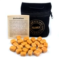 Golden quartz rune stones set with 25 pieces, black velvet pouch and divination guide - Yellow Jade (25 Pcs + Velvet Bag + Manual)