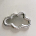 Silberner Wolken-Fotospiegel als Requisite für Schmuck- und Halsketten-Hintergrund - Ca. 10,5 cm / Silberne Wolkenform (Ohne Schmuck)