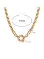 Detalle de collar de cadena chapado en oro de 18k con cierre de resorte y medidas reales - Cadena Cubana Cierre de Resorte (ZHN562金)