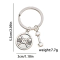 Fitness Schlüsselanhänger aus Silberlegierung mit Hantel und 25 LBS Hantelscheiben Anhänger - LS379-Hantel