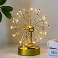 Golden ferris wheel perpetual motion desk ornament with warm LED fairy lights - H18 Celestial Body With Light / Product + Gift Bag ♢