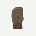 Knitted balaclava in multi-color mixed yarn with ribbed edges for winter warmth - 39x22cm / Coffee