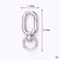 Polished zinc alloy swivel lobster clasp for DIY bags, 3.9cm height and 1.5cm width - Ring Type Round Tail Buckle / Silver