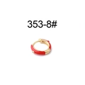 Minimalistischer vergoldeter roter Emaille-Creole-Ohrring mit kleinem Zirkon - Einzelstück / Rot (353-8#)