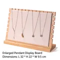Extra large bamboo jewelry display board with beige velvet lining for necklaces - XL Beige Velvet Board
