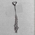 Silver metal keychain featuring a heart-shaped clip and geometric tassel pendant - Silver Single Zinc Alloy Mesh Holder