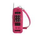 Pink retro telephone-shaped crossbody bag with a vintage keypad and antenna detail - Rose Red