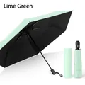 Automatic fruit green sun umbrella with black coating and matching hard storage case - Mint Green (Black Glue)