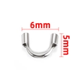 Vista macro de protectores de hilo de herradura de acero inoxidable de 6mm x 5mm para joyería - 5x6mm (Agujero 0.8mm) / Color Acero