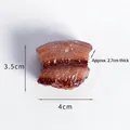 Modelo realista de cerdo estofado para exhibición, tamaño 4 cm x 3,5 cm, textura real - 4cm*3.5cm*2.7cm / Modelo Sin Anillo / Color Oscuro