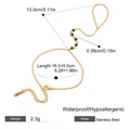 Detail of 18K gold stainless steel chain with green zircon and lobster clasp dimensions - Gold Bracelet with Green Stones