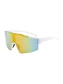 Men's sports cycling sunglasses with white frame and colorful gradient rainbow lens - White Frame Red Mirror