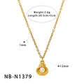 Dettaglio della collana con pendente a conchiglia e perla oro con misure precise - Stile Mini Conchiglia Stella Marina Perla (NB-N1379)