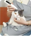 Tablier de toilettage pour animaux avec poche et tondeuse lors du brossage d'un chat - Kit de Toilettage (Avec Tondeuse) / Gris
