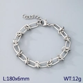 Bracciale a catena con nodo in acciaio al titanio argento lucido 180x6mm gioielli - Color Acciaio