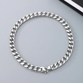 Classic silver polished Cuban link chain necklace with durable lobster clasp closure - Double Loop Buckle (13mm Width) / 45cm / Steel