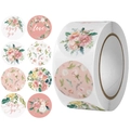 Rotolo di adesivi floreali con peonie in vari design per confezioni regalo e chiusura - Floreale Rosa Bianco Verde
