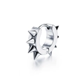 Silver punk style stainless steel ear cuff earring with spike rivets and mirror finish - 8-Spike Ear Hoop / Steel