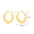 Orecchini a cerchio in acciaio inossidabile oro 18K con motivo a filigrana 27x22mm - E0098 Stile a Volute e Vortici